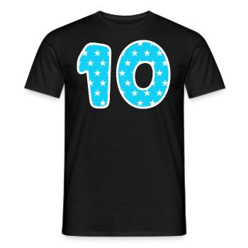 Zehn - Männer T-Shirt - Schwarz - Vorne - AI Model Male 178 light (178cm)