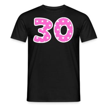 Thirty - Men's T-Shirt - black - Front - AI Model Male 178 light (178cm)