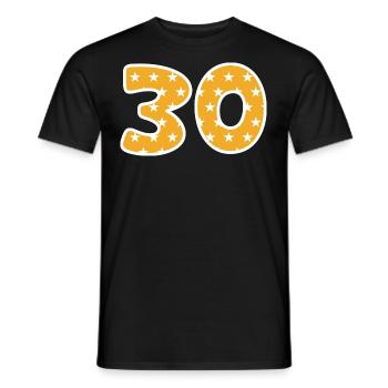 Numéro 30 - T-shirt homme - noir - Devant - AI Model Male 178 light (178cm)