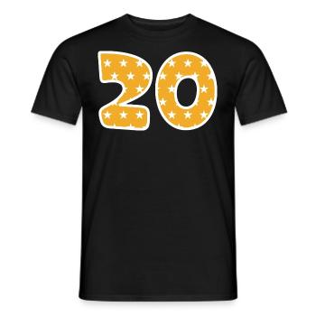 Numéro 20 - T-shirt homme - noir - Devant - AI Model Male 178 light (178cm)