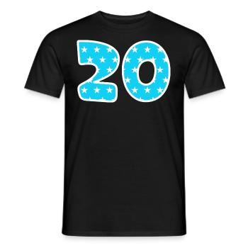 Numéro 20 - T-shirt homme - noir - Devant - AI Model Male 178 light (178cm)