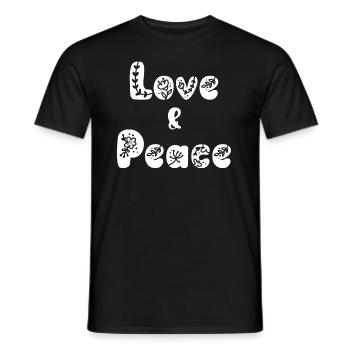 love and peace - Männer T-Shirt - Schwarz - Vorne - AI Model Male 178 light (178cm)