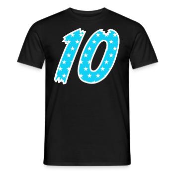 Zahl 10 - Männer T-Shirt - Schwarz - Vorne - AI Model Male 178 light (178cm)
