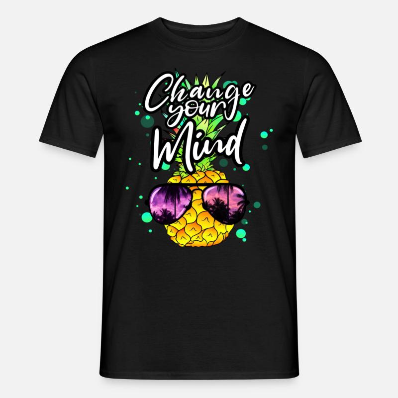 coole Ananas Change your Mind - Männer T-Shirt - Schwarz