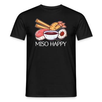 Miso Happy Sushi Japon Culture Cuisine japonaise - T-shirt homme - noir - Devant - AI Model Male 178 light (178cm)