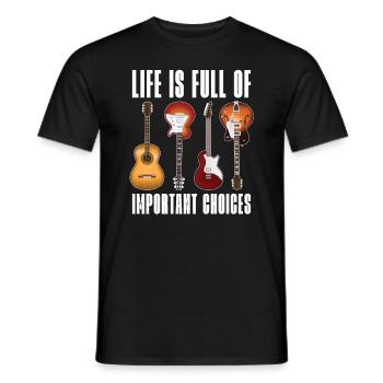 Das Leben Ist Voller Wichtiger Entscheidungen - Männer T-Shirt - Schwarz - Vorne - AI Model Male 178 light (178cm)