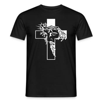 Jésus sur la croix - T-shirt homme - noir - Devant - AI Model Male 178 light (178cm)