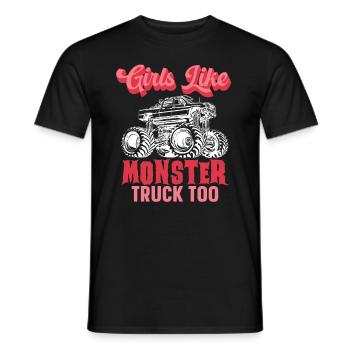 Mädchen Mögen Monster Truck Too Truck Lover - Männer T-Shirt - Schwarz - Vorne - AI Model Male 178 light (178cm)