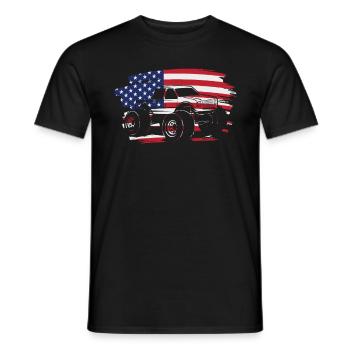 Monster Truck Patriotic Flag Truck Amateur - T-shirt homme - noir - Devant - AI Model Male 178 light (178cm)