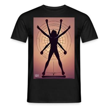 Der vitruvianische Mensch - Anime - Männer T-Shirt - Schwarz - Vorne - AI Model Male 178 light (178cm)