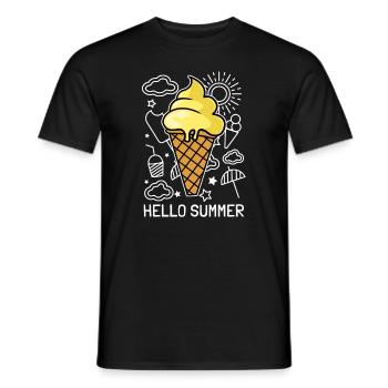 Hallo Summer Ice Cream Lover Summer Time Gelato - Männer T-Shirt - Schwarz - Vorne - AI Model Male 178 light (178cm)