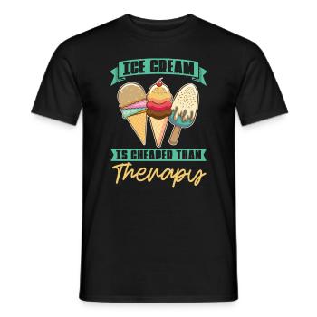 Eis Statt Therapie Eisliebhaber - Männer T-Shirt - Schwarz - Vorne - AI Model Male 178 light (178cm)