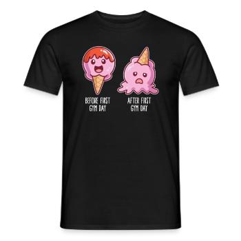 Avant le premier jour de remise en forme après le premier - T-shirt homme - noir - Devant - AI Model Male 178 light (178cm)