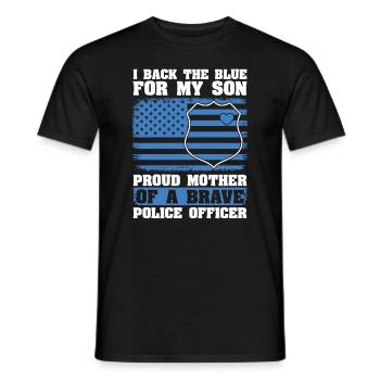 Polizeimutter Wie Eine Normale Mutter, Aber Mit - Männer T-Shirt - Schwarz - Vorne - AI Model Male 178 light (178cm)