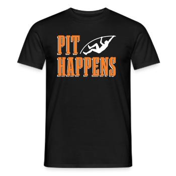 Pit Happens Saut à la perche - T-shirt homme - noir - Devant - AI Model Male 178 light (178cm)