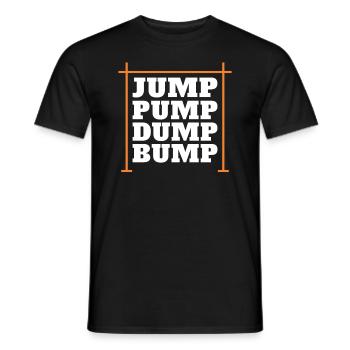 Jump Pump Dump Bump Stabhochsprung - Männer T-Shirt - Schwarz - Vorne - AI Model Male 178 light (178cm)
