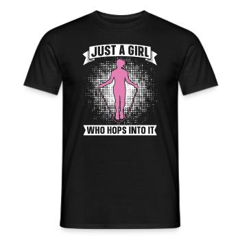 Juste une fille qui saute en sautant à la corde - T-shirt homme - noir - Devant - AI Model Male 178 light (178cm)