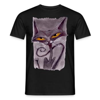 Serial Cat 07 - Men's T-Shirt - black - Front - AI Model Male 178 light (178cm)