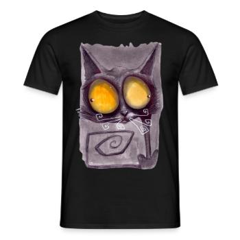 Serial Cat 10 - Men's T-Shirt - black - Front - AI Model Male 178 light (178cm)