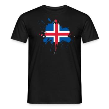Conception du drapeau de l’Islande - T-shirt homme - noir - Devant - AI Model Male 178 light (178cm)
