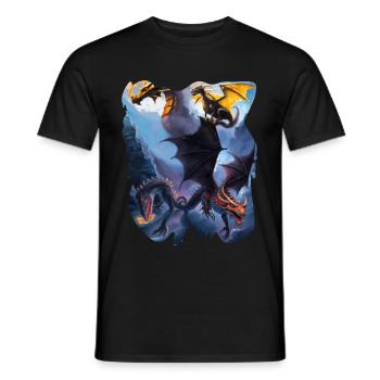 DRAGON FANTASY STYLE - Men's T-Shirt - black - Front - AI Model Male 178 light (178cm)