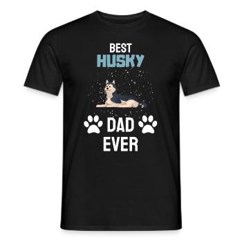 Propriétaire de chien Chiens Papa Fête des Pères Cadeau Husky - T-shirt homme - noir - Devant - AI Model Male 178 light (178cm)