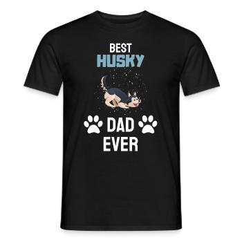 Husky Papa - T-shirt homme - noir - Devant - AI Model Male 178 light (178cm)