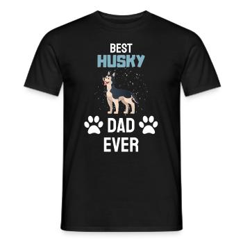 Chien Paw Chiens Papa Fête des Pères Cadeau Husky - T-shirt homme - noir - Devant - AI Model Male 178 light (178cm)