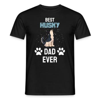 Propriétaire de chien Chiens Papa Fête des Pères Cadeau Husky - T-shirt homme - noir - Devant - AI Model Male 178 light (178cm)