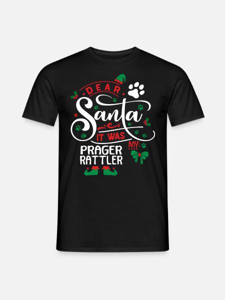 Weihnachten Santa Hunderasse Prager Rattler - Männer T-Shirt - Schwarz