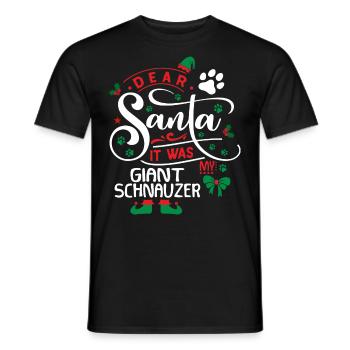 Weihnachten Santa Hunderasse Giant Schnauzer - Männer T-Shirt - Schwarz - Vorne - AI Model Male 178 light (178cm)