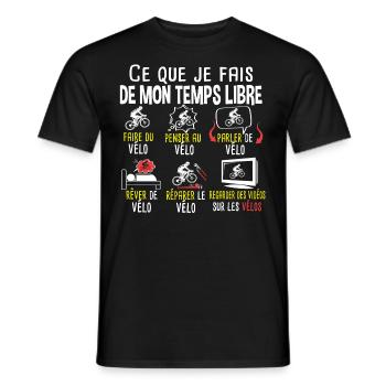 Vélo Vélos Cycliste Cyclisme Cadeau Triathlon BMX - T-shirt homme - noir - Devant - AI Model Male 178 light (178cm)
