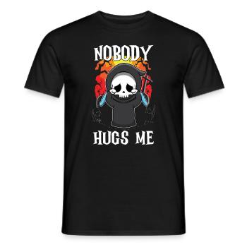 Personne ne me serre dans ses bras - T-shirt homme - noir - Devant - AI Model Male 178 light (178cm)