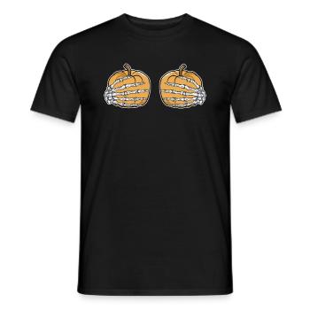 Kürbis-skelett-hand Lustiges Halloween-kostüm - Männer T-Shirt - Schwarz - Vorne - AI Model Male 178 light (178cm)