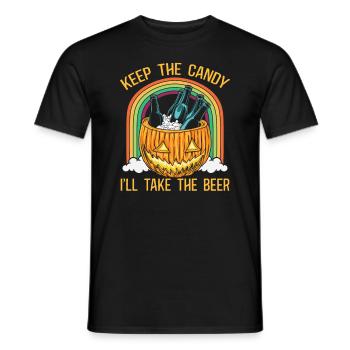 Garde les bonbons, je vais prendre la bière - T-shirt homme - noir - Devant - AI Model Male 178 light (178cm)