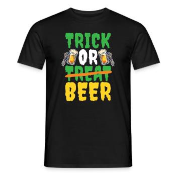 Trick Or Beer Halloween Costume Beer Lovers - Men's T-Shirt - black - Front - AI Model Male 178 light (178cm)