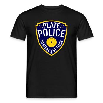 Plate Police Powerlifting - Männer T-Shirt - Schwarz - Vorne - AI Model Male 178 light (178cm)