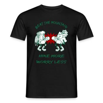 Beat the Mountain Wander T-Shirt - Männer T-Shirt - Schwarz - Vorne - AI Model Male 178 light (178cm)