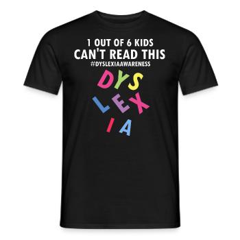 Thérapie de la dyslexie pour le mois de la dyslexie - T-shirt homme - noir - Devant - AI Model Male 178 light (178cm)