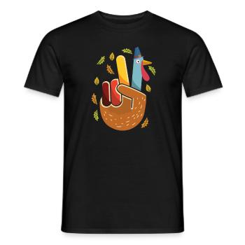 Peace Turkey Thanksgiving Fall Season Pumpkin - T-shirt homme - noir - Devant - AI Model Male 178 light (178cm)