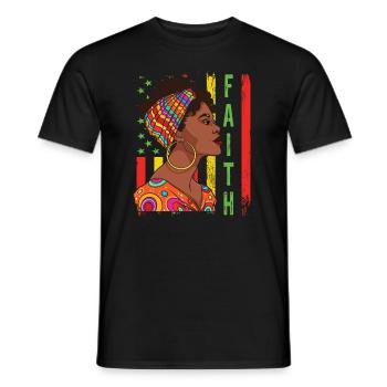 Faith Black History African American Juneteenth - Men's T-Shirt - black - Front - AI Model Male 178 light (178cm)