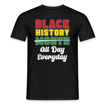 L’histoire des Noirs toute la journée, tous les jours - T-shirt homme - noir - Devant - AI Model Male 178 light (178cm)