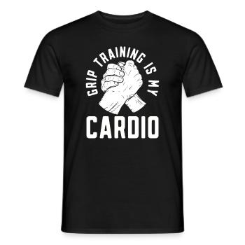 L’entraînement de préhension est mon bras de fer cardio - T-shirt homme - noir - Devant - AI Model Male 178 light (178cm)
