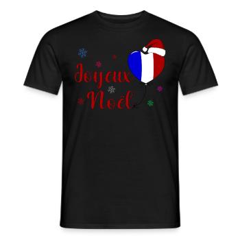 Joyeux Noel Weihnachten Frankreich Flagge - Männer T-Shirt - Schwarz - Vorne - AI Model Male 178 light (178cm)