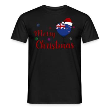Merry Christmas New Zealand - Men's T-Shirt - black - Front - AI Model Male 178 light (178cm)