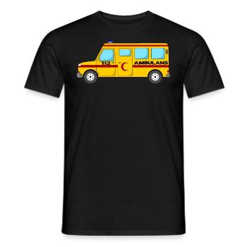 Ambulance 112 Ambulance Crescent jaune - T-shirt homme - noir - Devant - AI Model Male 178 light (178cm)