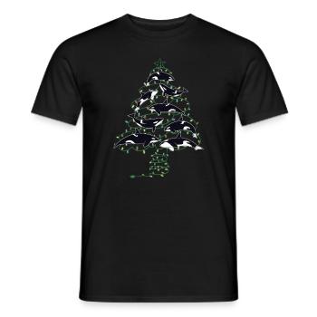 Orca Whale Christmastree Weihnachten Xmas Yulitede - Männer T-Shirt - Schwarz - Vorne - AI Model Male 178 light (178cm)
