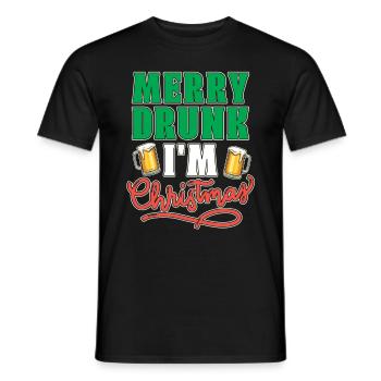 Merry Drunk I'm Christmas Xmas Yulitede Krippe - Männer T-Shirt - Schwarz - Vorne - AI Model Male 178 light (178cm)