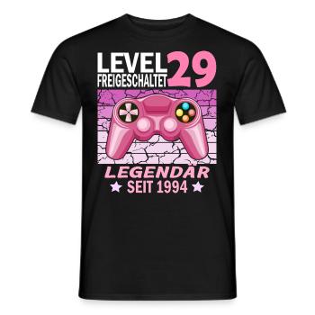 29. Geburtstag Gamer zocken Geburtstjahr 1994 - Männer T-Shirt - Schwarz - Vorne - AI Model Male 178 light (178cm)