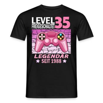 35. Geburtstag Gamer zocken Geburtstjahr 1988 - Männer T-Shirt - Schwarz - Vorne - AI Model Male 178 light (178cm)